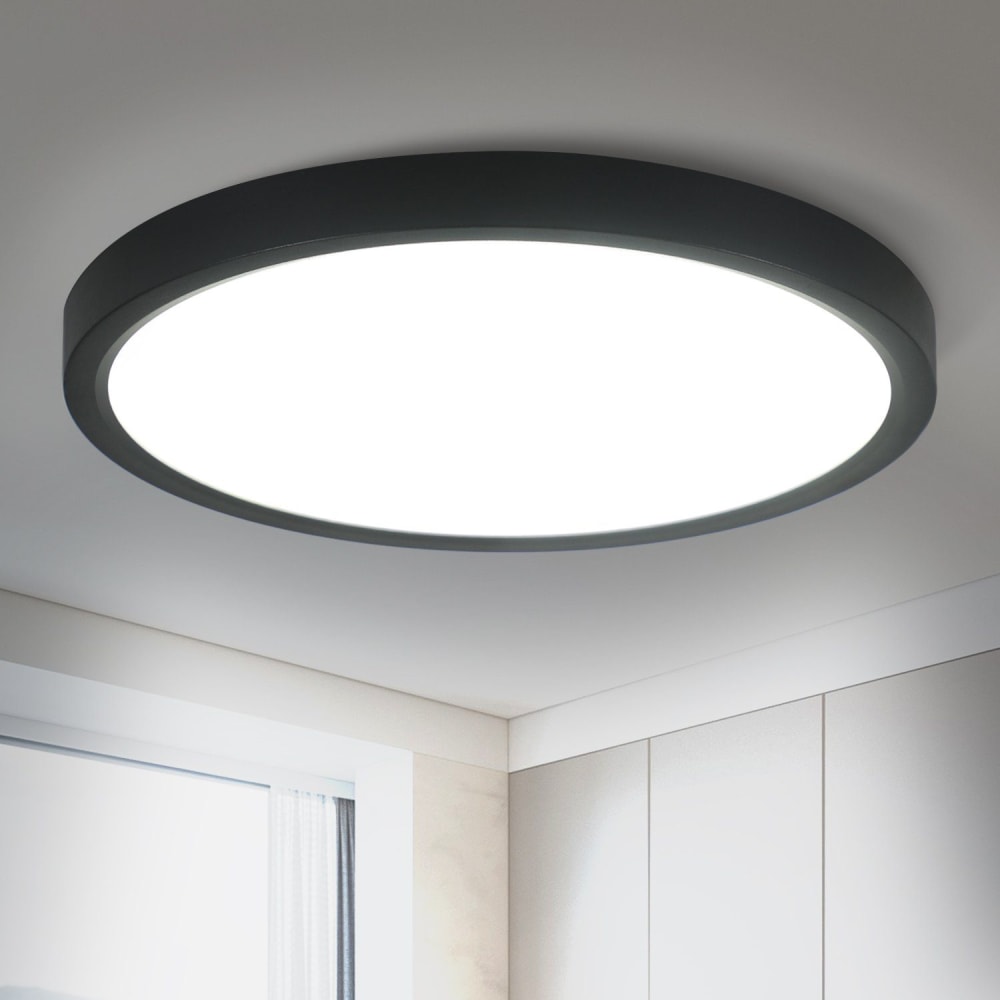 Gibbs - plafonnier led en plastique, coloris noir, l 23 cm — vue 3