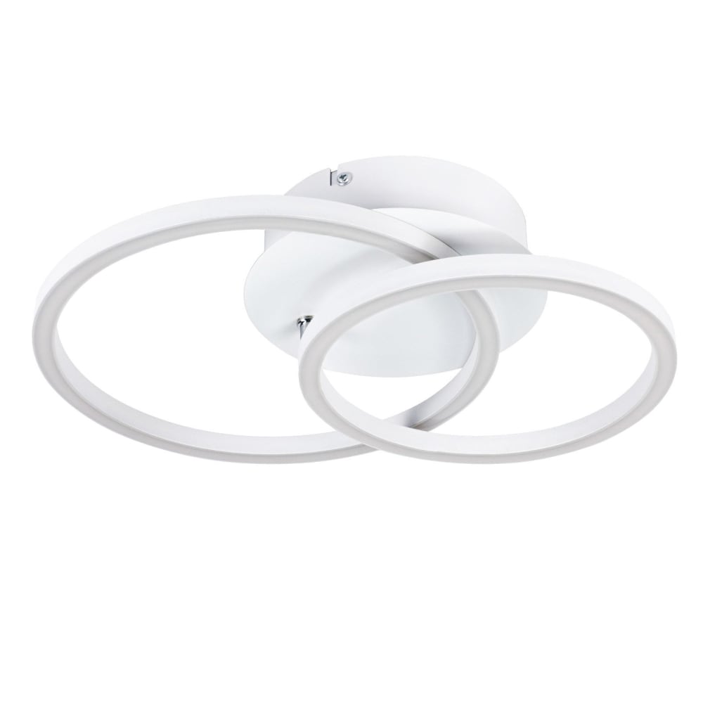 Bambuskäfig ii - plafonnier led en métal, coloris blanc, l 35 cm