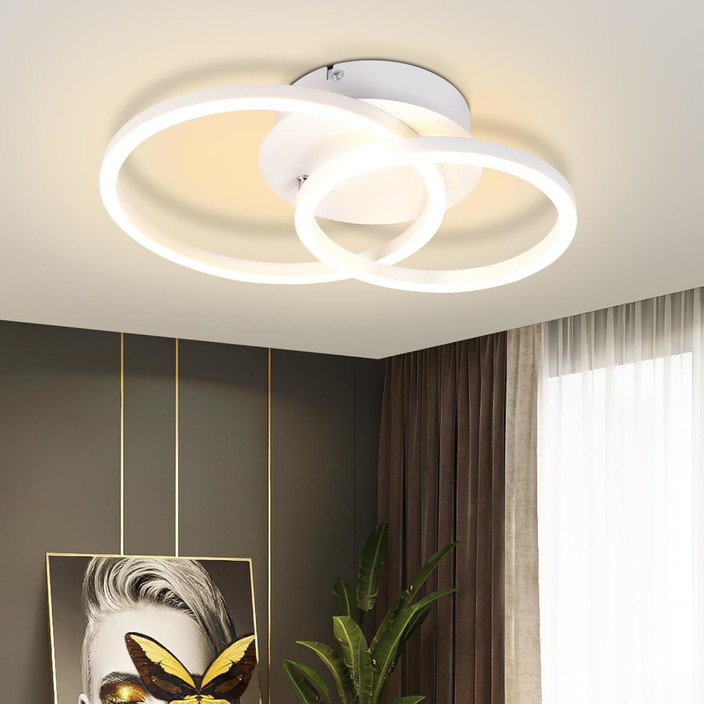 Bambuskäfig ii - plafonnier led en métal, coloris blanc, l 35 cm — vue 3