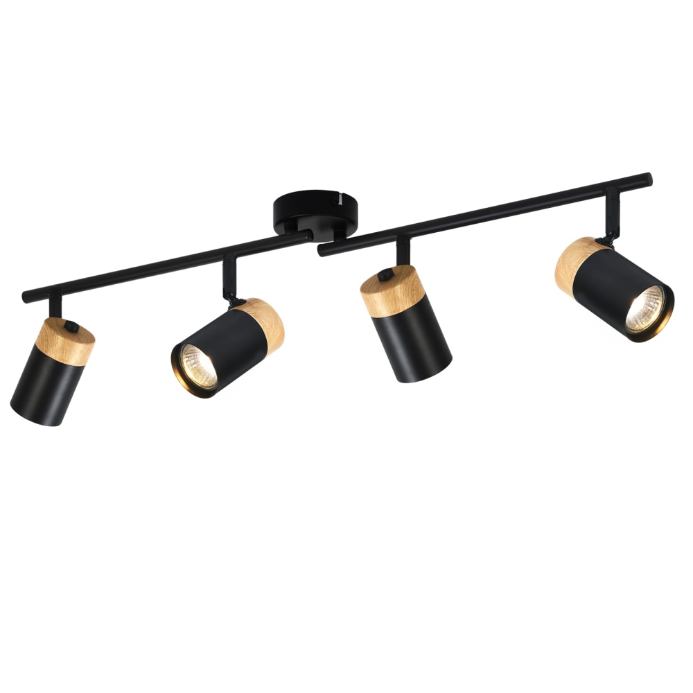 Halberstadt - plafonnier en métal, coloris noir, l 62 cm, gu10