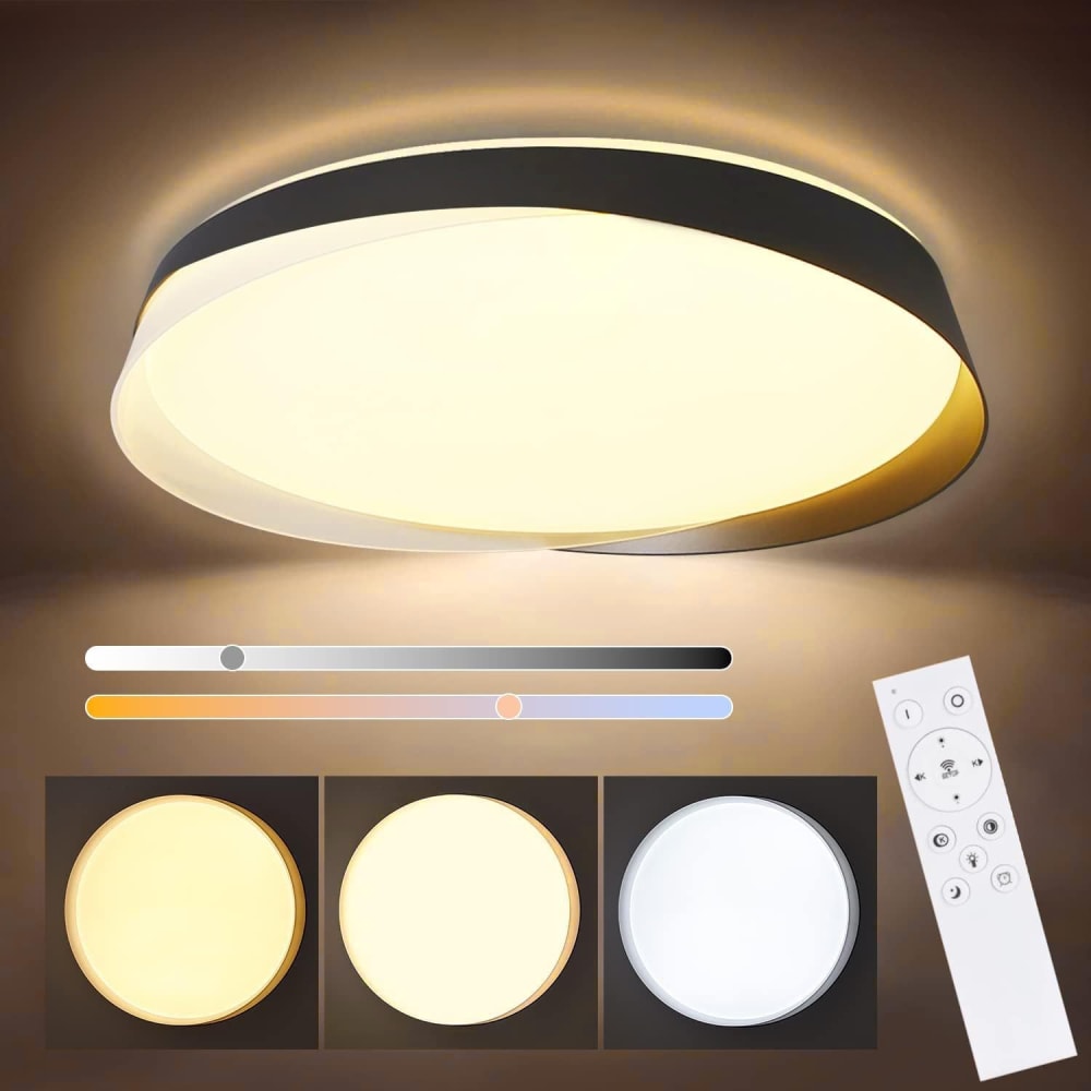 Lowery - LED-Deckenleuchte aus Kunststoff, Schwarz, L 42 cm -