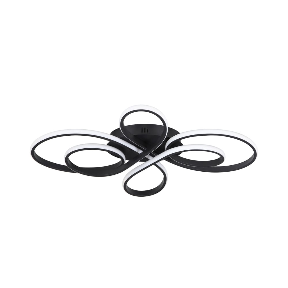 Baunach ii - plafonnier led en métal, coloris noir, l 80 cm