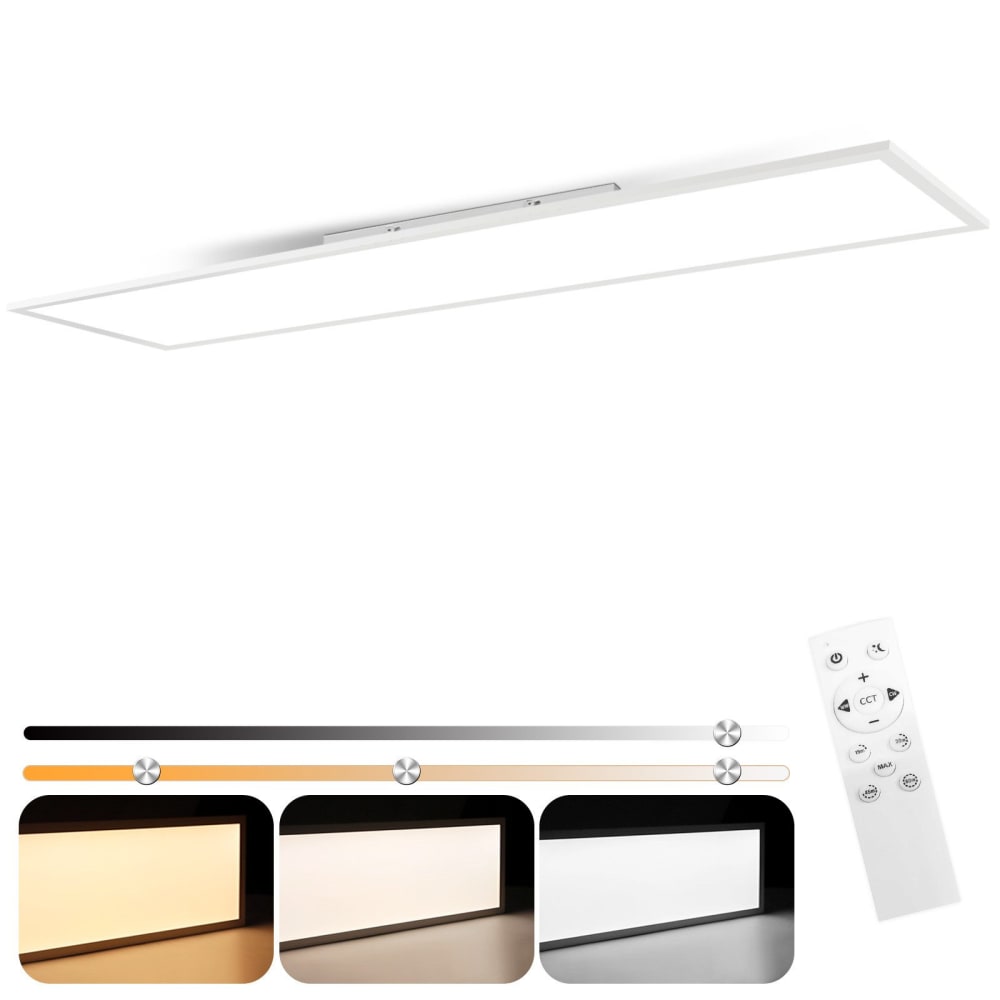 Krapf - plafonnier led en métal, coloris blanc, l 120 cm