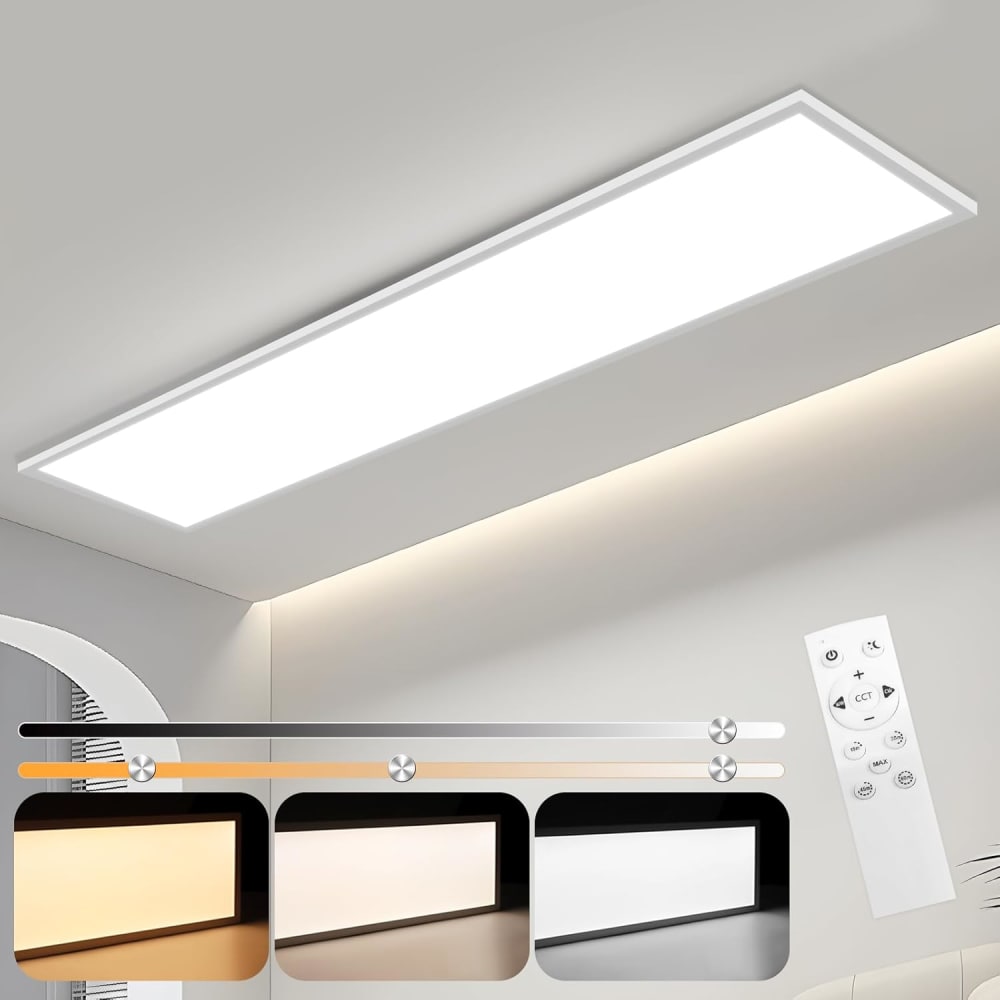 Krapf - plafonnier led en métal, coloris blanc, l 120 cm — vue 3