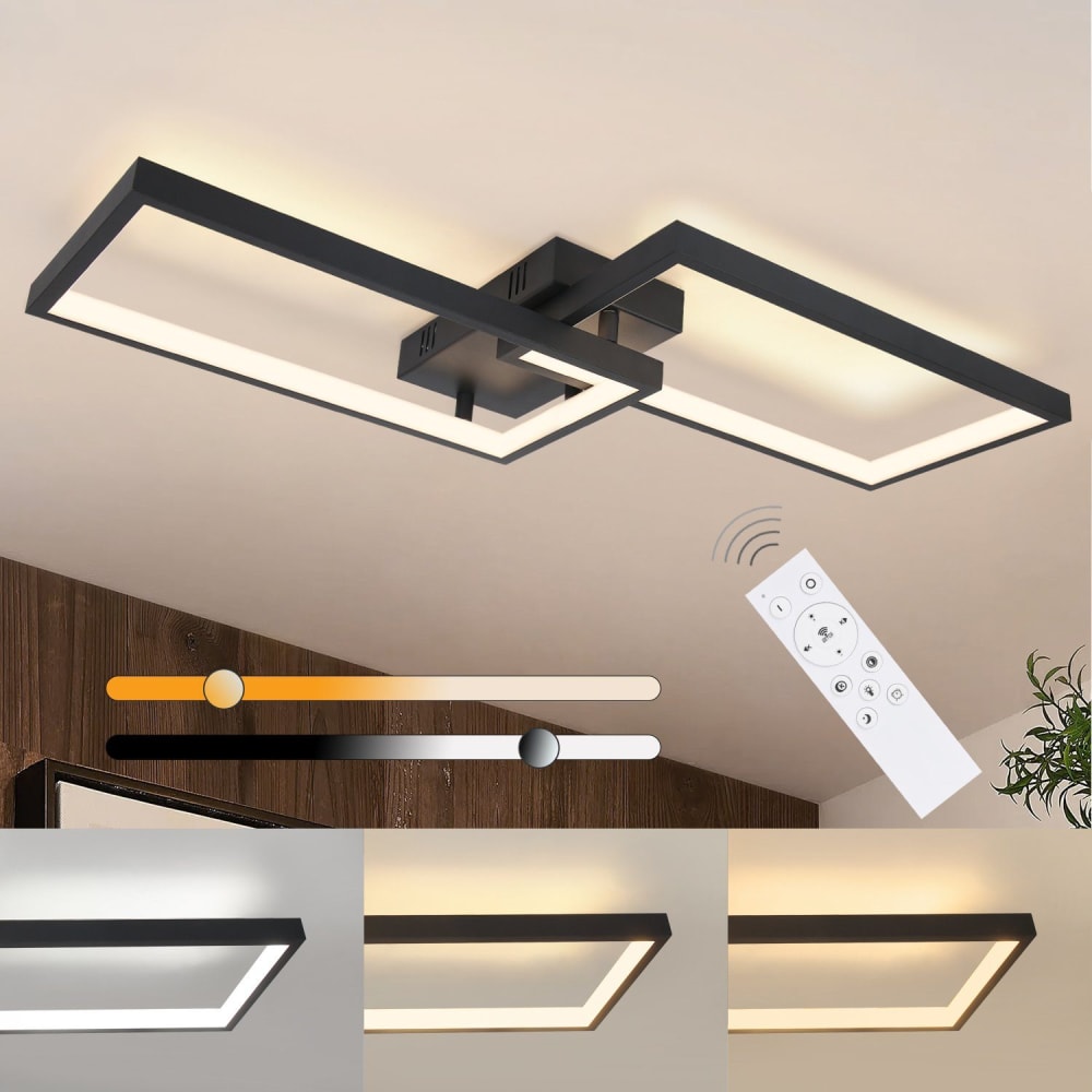 Galloway - plafonnier led en métal, coloris noir, l 60 cm — vue 3