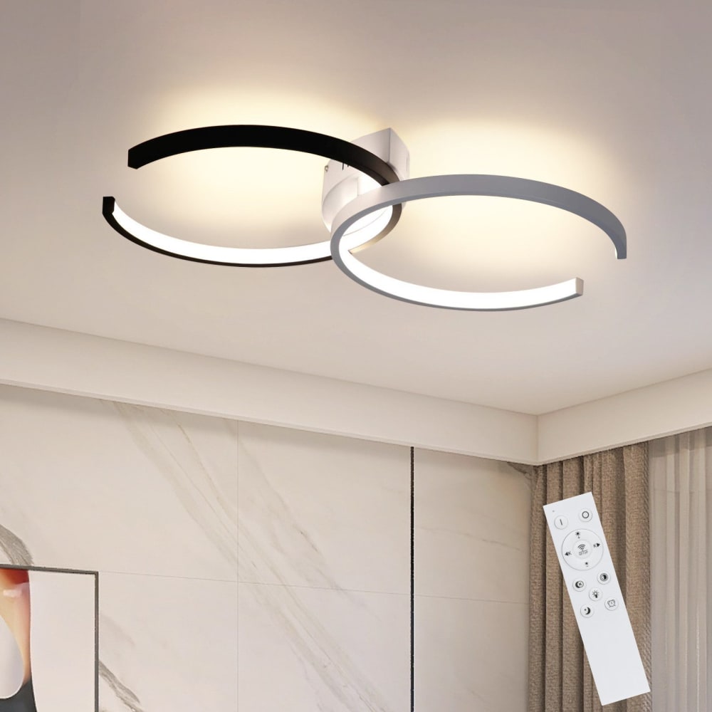 Lumbard - LED-Deckenleuchte aus Metall, Schwarz, L 54 cm -