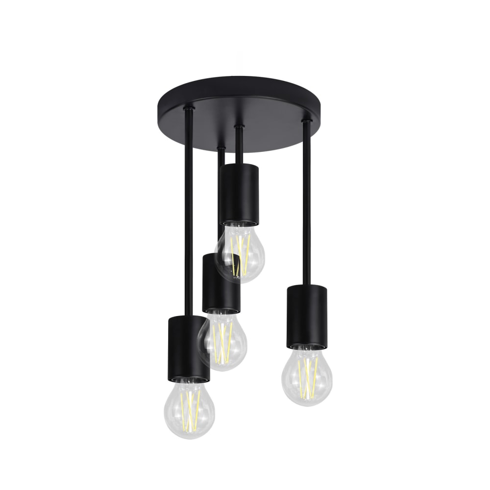 Nettlife Waldo - Deckenleuchte aus Metall, Schwarz, L 20 cm, E27 style modern Schwarz Metall
