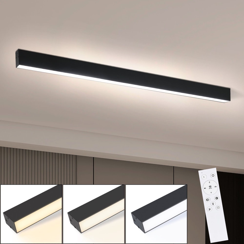 Kozak - plafonnier led en métal, coloris noir, l 107 cm — vue 3