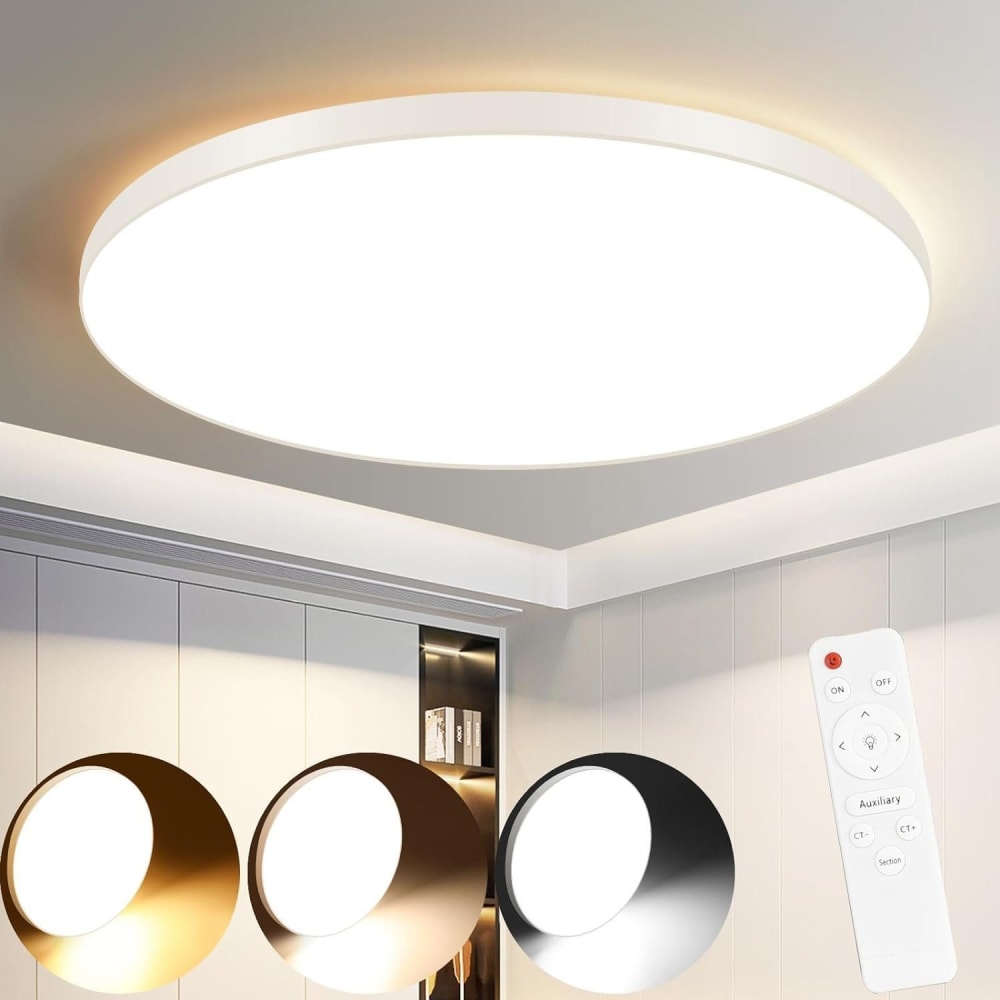 Görlitz - plafonnier led en plastique, coloris blanc, l 28 cm — vue 3