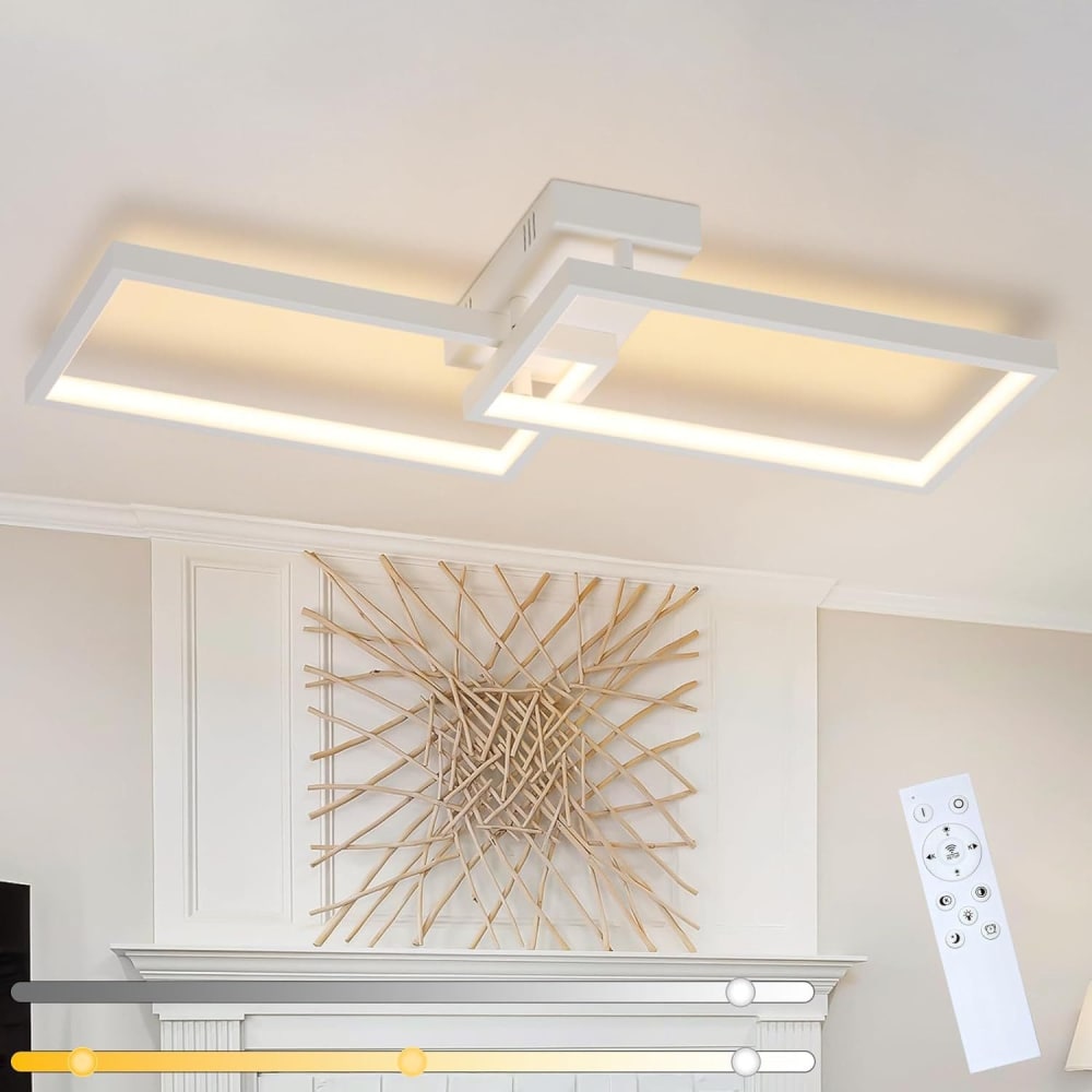 Luke - LED-Deckenleuchte aus Metall, Weiß, L 80 cm - Maisons Du
