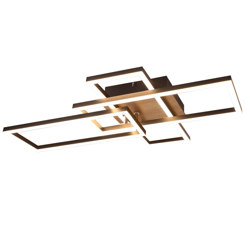Fynn - plafonnier led en métal, coloris noir, l 65 cm