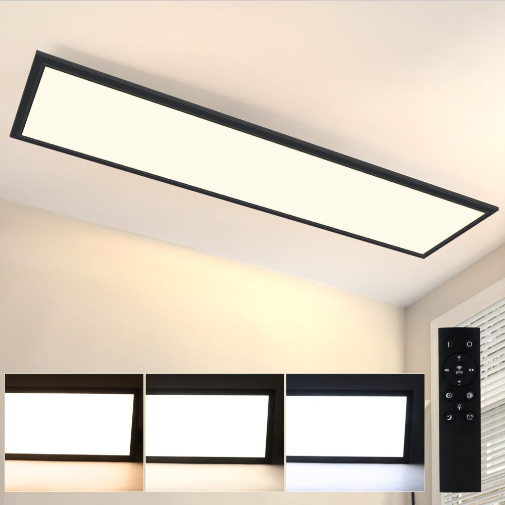 Bush - plafonnier led en métal, coloris noir, l 120 cm — vue 3