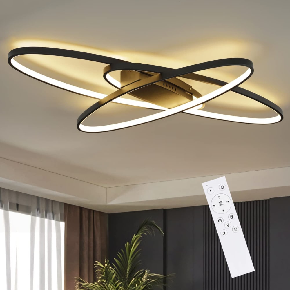 Quintero - LED-Deckenleuchte aus Metall, Schwarz, L 85 cm -