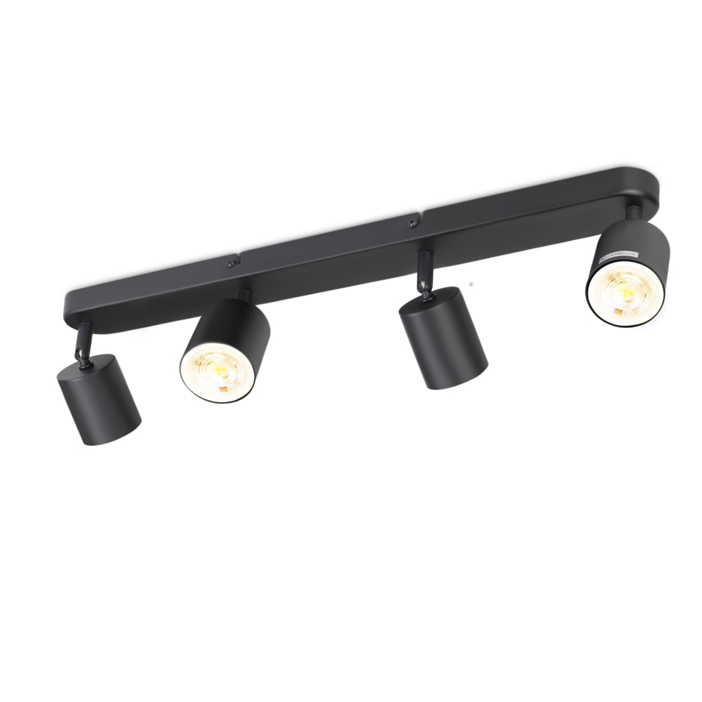 Spot de plafond, métal, 4 x GU10, noir