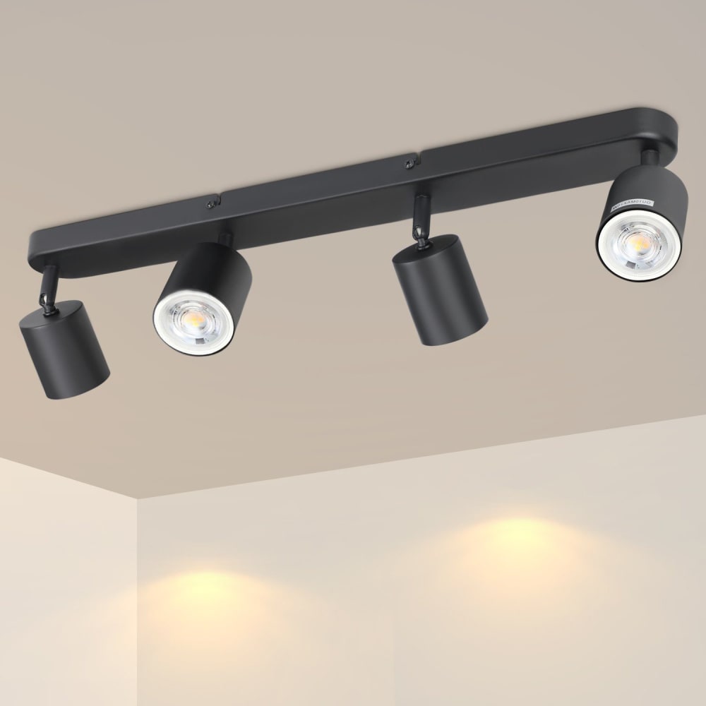 Spot de plafond, métal, 4 x GU10, noir - Maisons du Monde