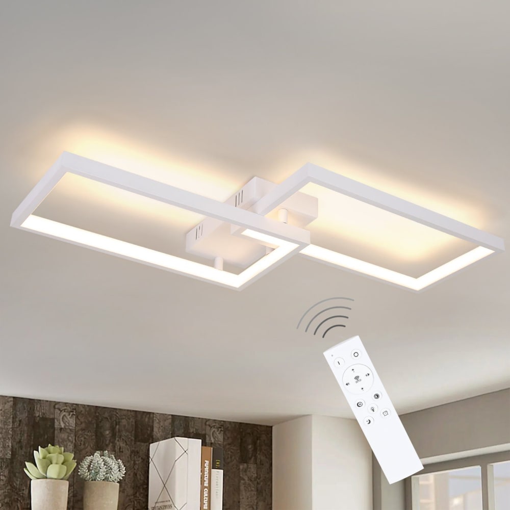 Gutierrez - plafonnier led en métal, coloris blanc, l 60 cm — vue 3