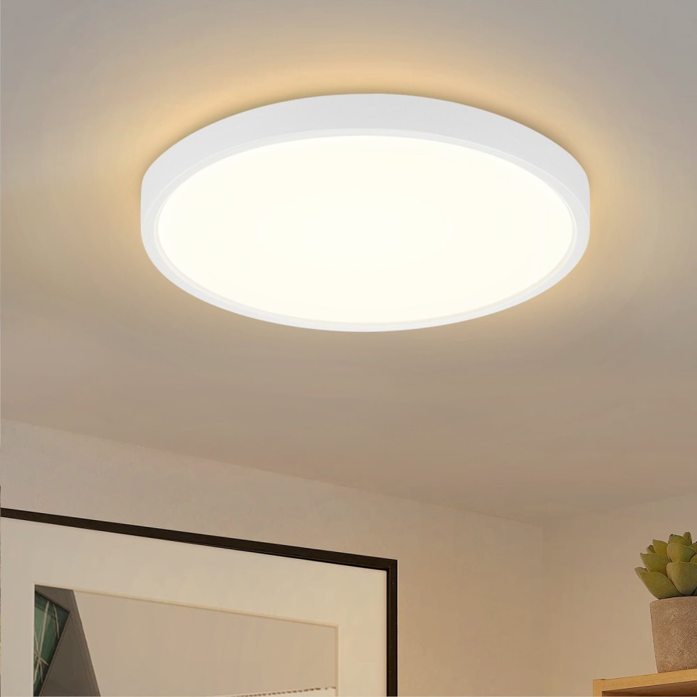 Arno ii - plafonnier led en plastique, coloris blanc, l 22 cm — vue 3
