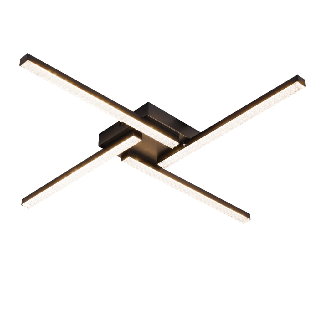 Nettlife Racanelli - LED-Deckenleuchte aus Metall, Schwarz, L 57 cm style modern Schwarz Metall