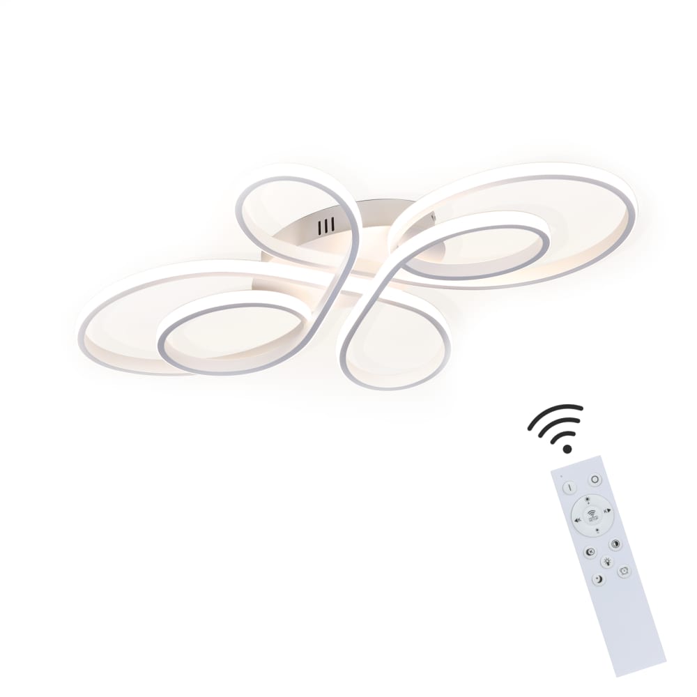 Plafonnier LED, métal, L:66 cm, blanc