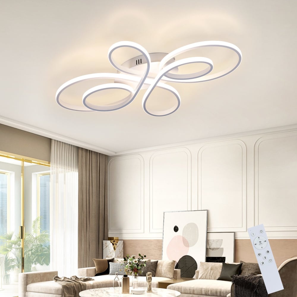 Harold - plafonnier led en métal, coloris blanc, l 66 cm — vue 3