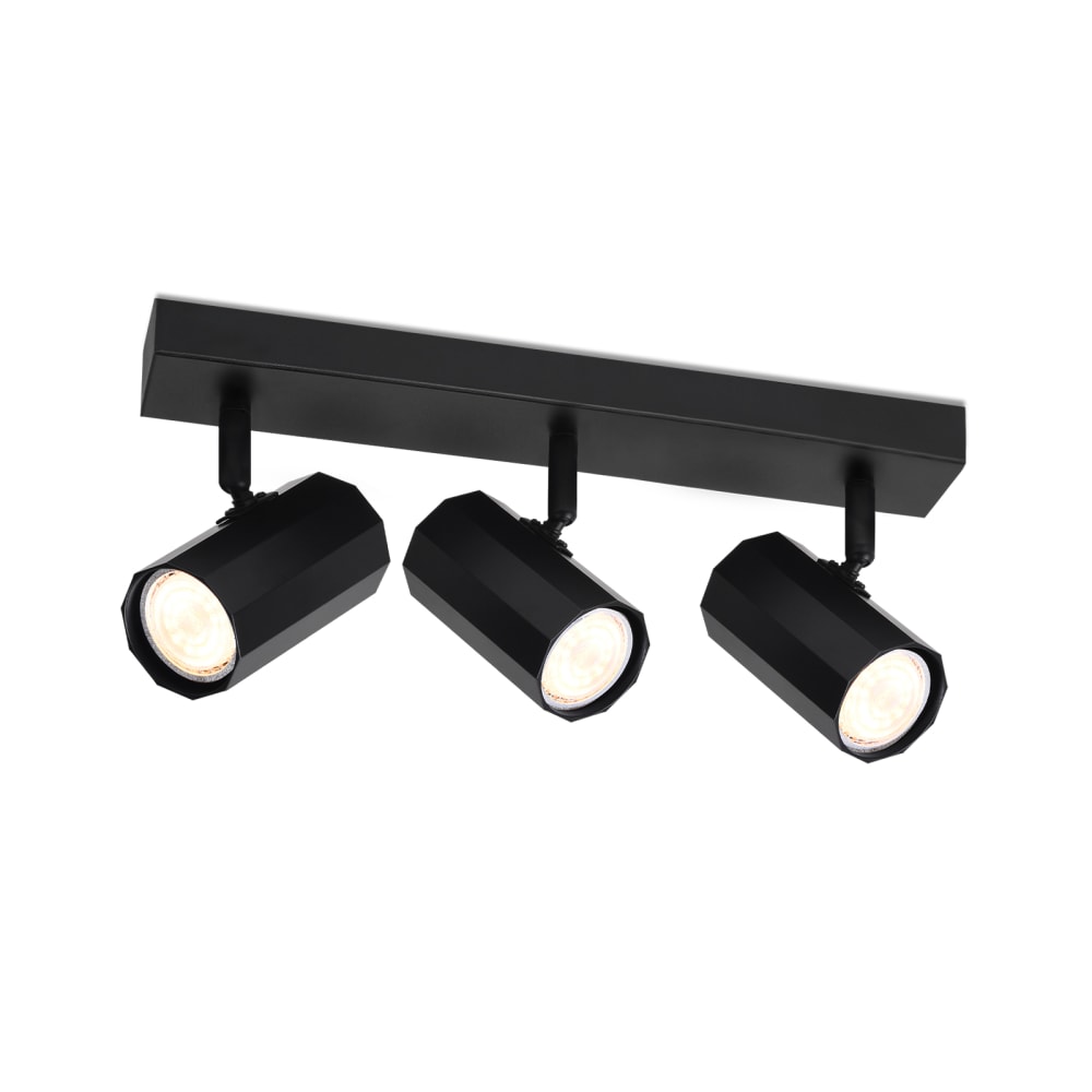 Spirale - spot de plafond en métal, noir, l 39 cm, 3 lumières