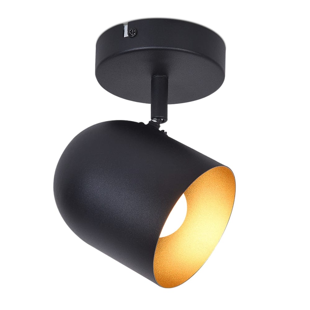 Nettlife Naumov - Deckenstrahler aus Metall, Schwarz, L 10 cm, E14 style modern Schwarz Metall