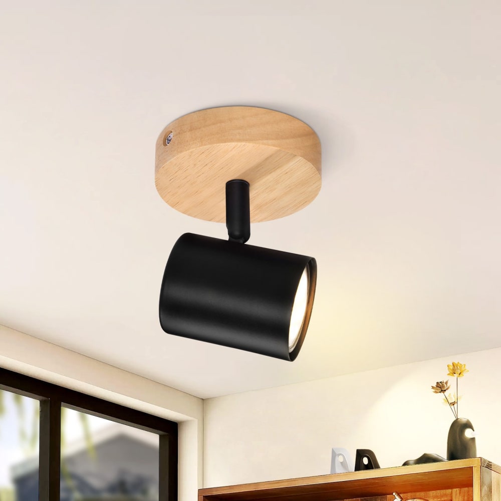 Hettinger - spot de plafond en métal, coloris noir, l 10 cm, gu10 — vue 3