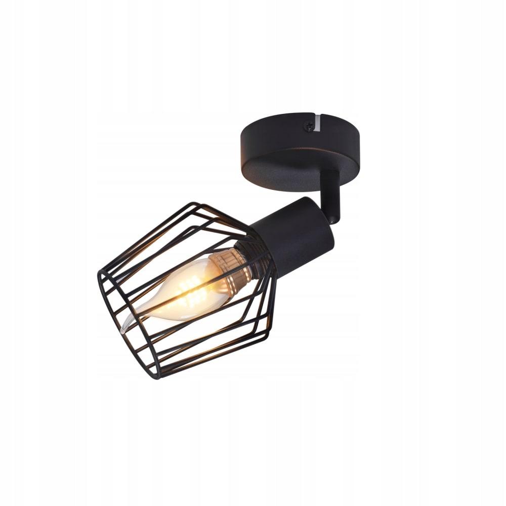 Nettlife Neblett - Deckenstrahler aus Metall, Schwarz, L 8 cm, E14 style modern Schwarz Metall