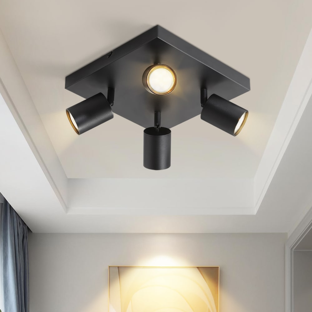 Natarajan - spot de plafond en métal, noir, l 25 cm — vue 3