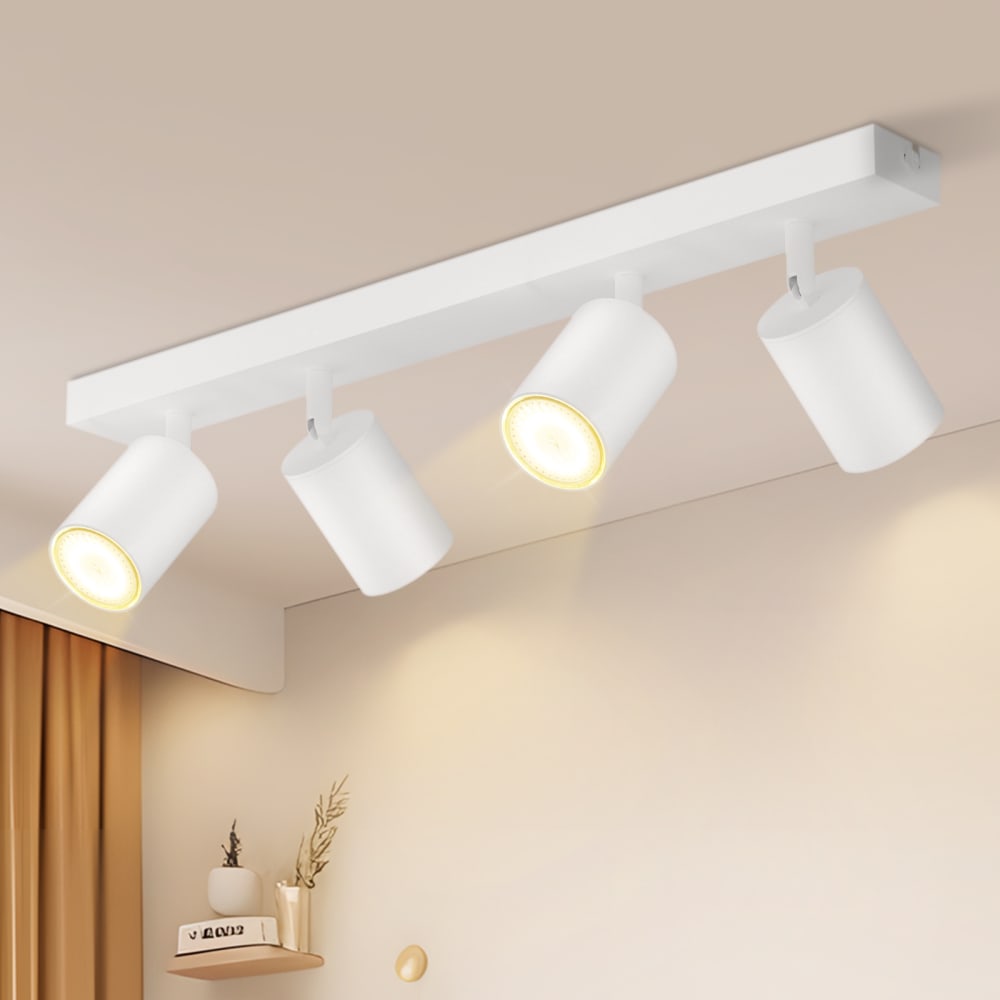 Hubbard - spot de plafond en métal, blanc, l 54 cm, 4 lumières — vue 3