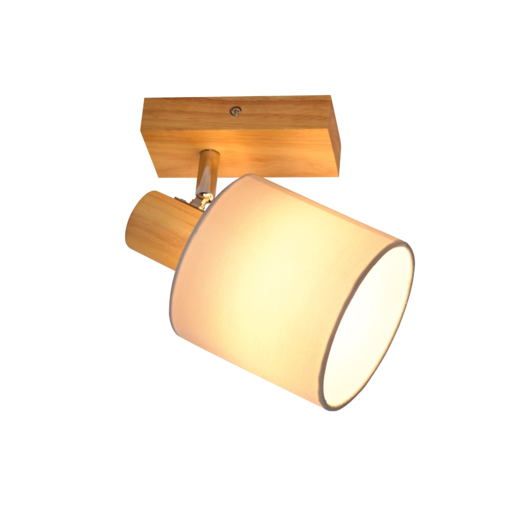 Irwin - spot de plafond en bois, coloris marron, l 13 cm, e14