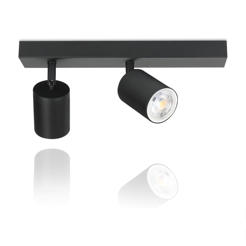 Nastasi - spot de plafond en métal, noir, l 30 cm, 2 lumières