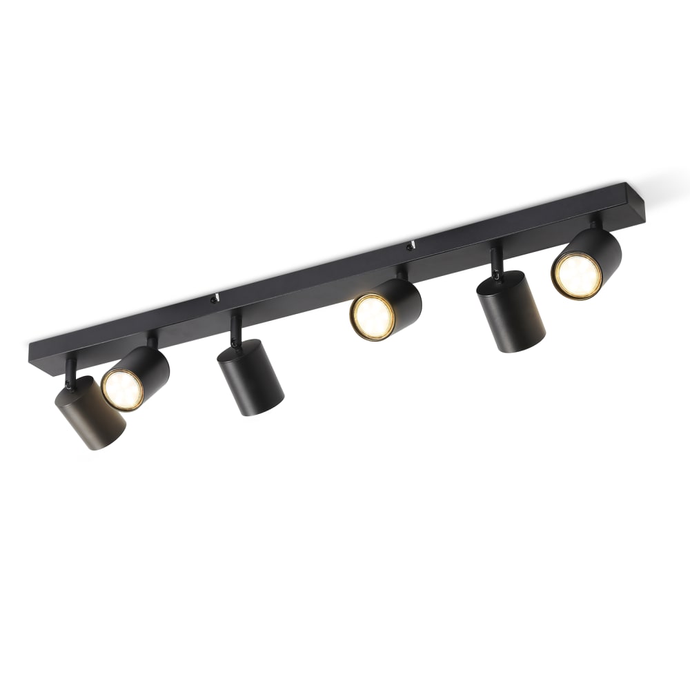 Nettlife Reside - Deckenstrahler aus Metall, Schwarz, L 77 cm, 6-flammig, GU10 style modern Schwarz Metall