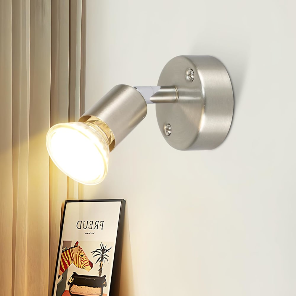 Senta - Deckenstrahler aus Metall, Silber, L 8 cm, GU10 - Maisons