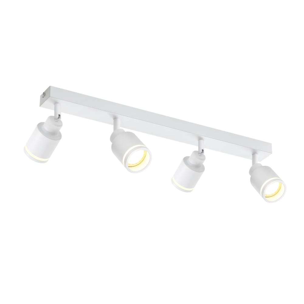 Husted - spot de plafond en métal, blanc, l 55 cm, 4 lumières