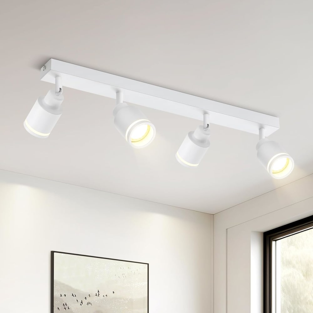Husted - spot de plafond en métal, blanc, l 55 cm, 4 lumières — vue 3