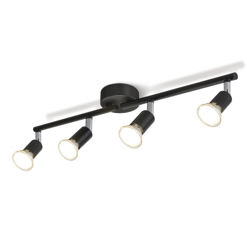 Nebinger - spot de plafond en métal, noir, l 60 cm, 4 lumières