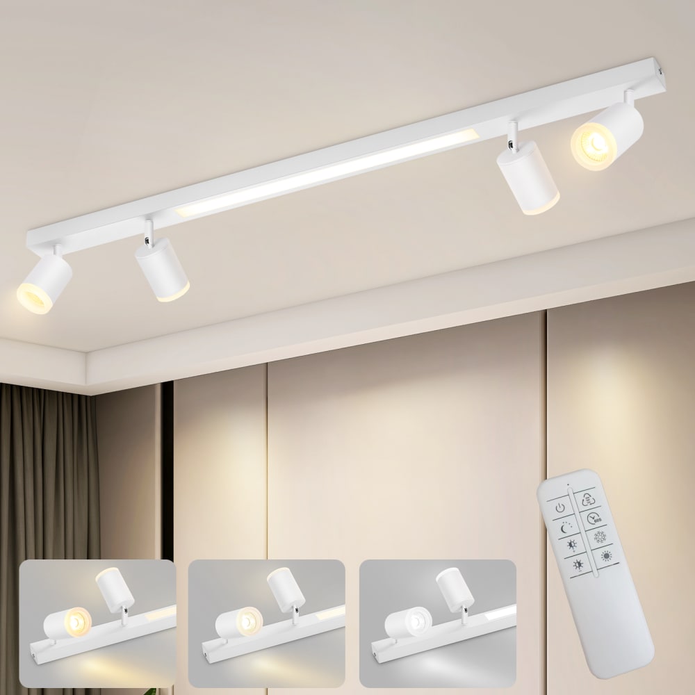 Hilliard - spot de plafond en plastique, blanc, l 110 cm — vue 3