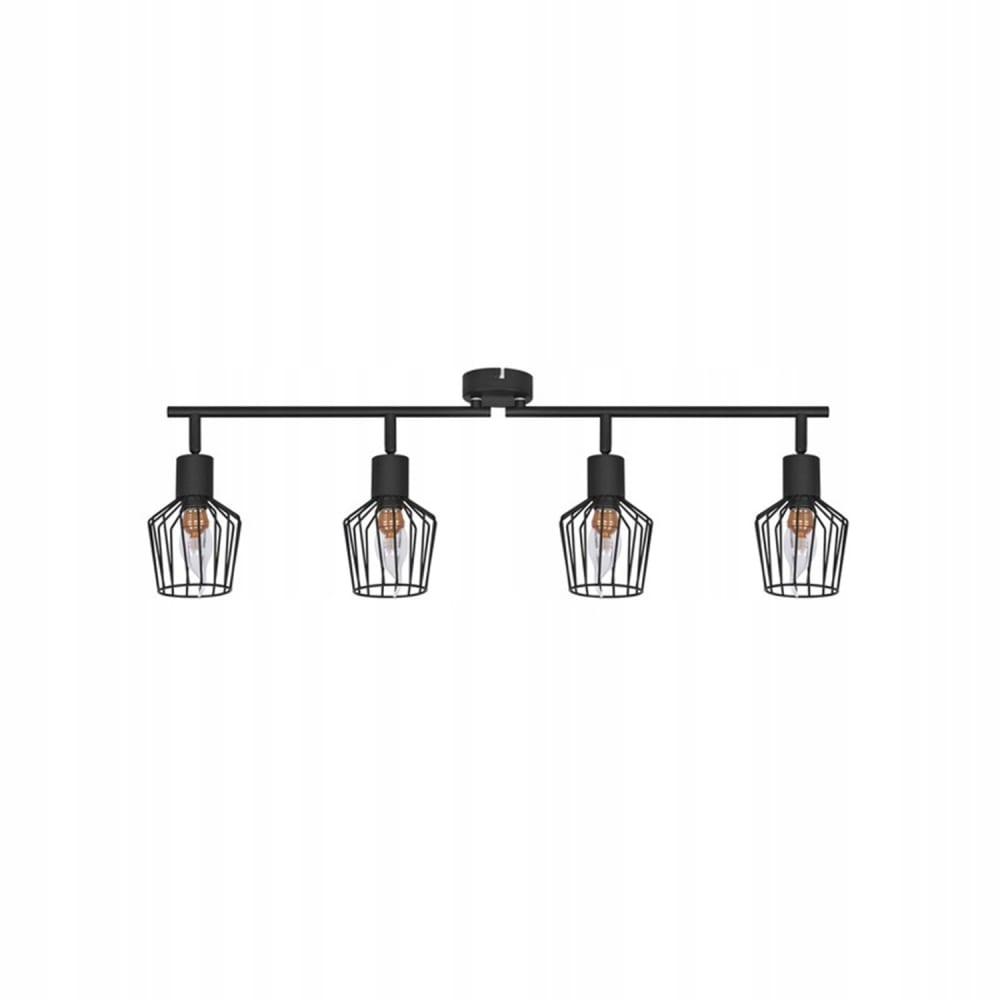 Hester - spot de plafond en métal, noir, l 75 cm, 4 lumières