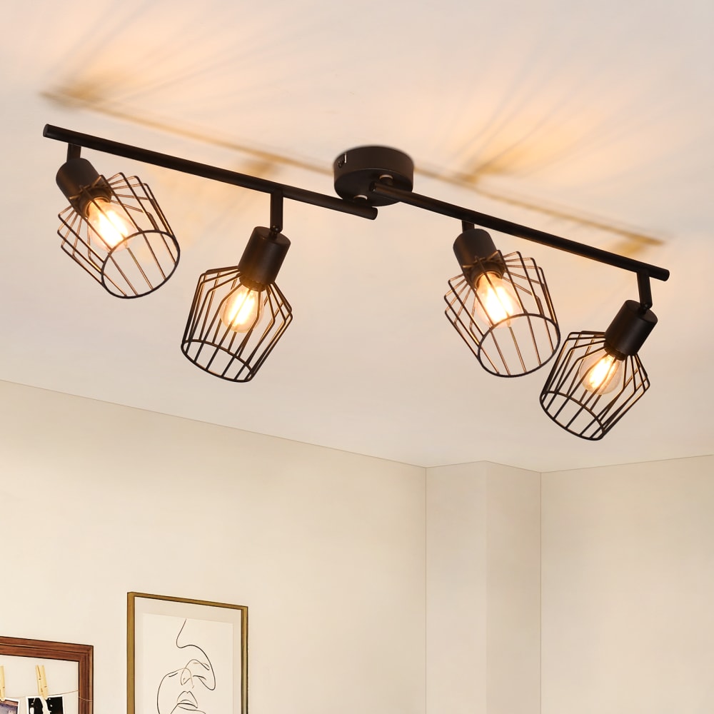 Hester - spot de plafond en métal, noir, l 75 cm, 4 lumières — vue 3