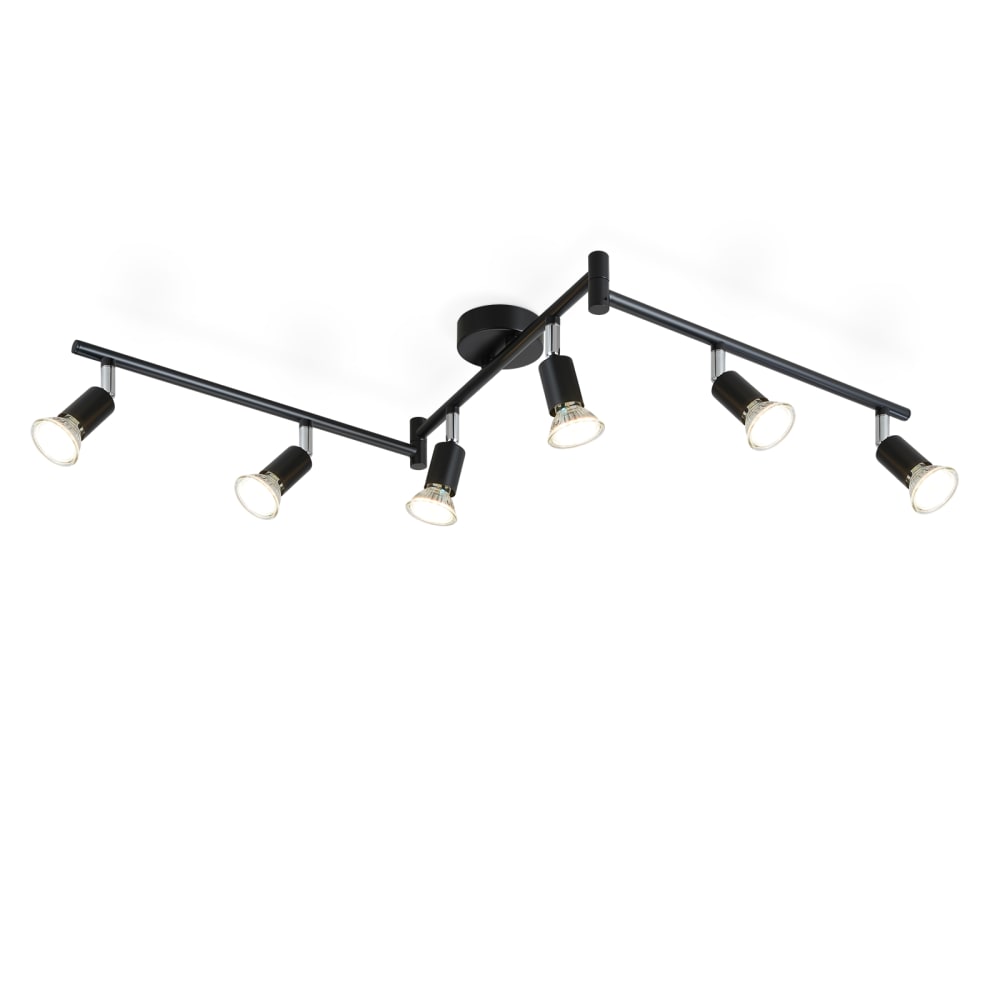 Jan - spot de plafond en métal, noir, l 108 cm, 6 lumières