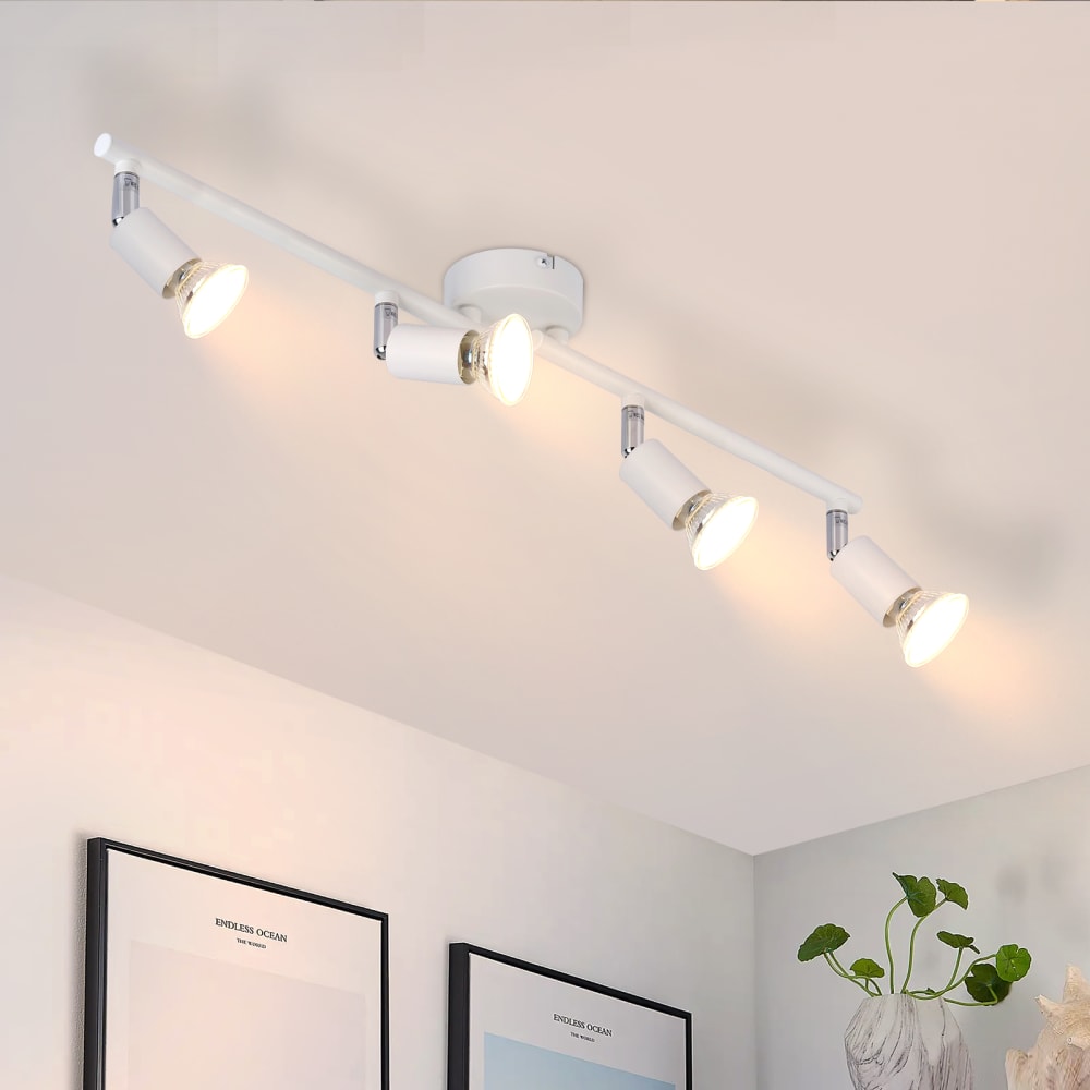 Euskirchen - spot de plafond en métal, blanc, l 60 cm — vue 3