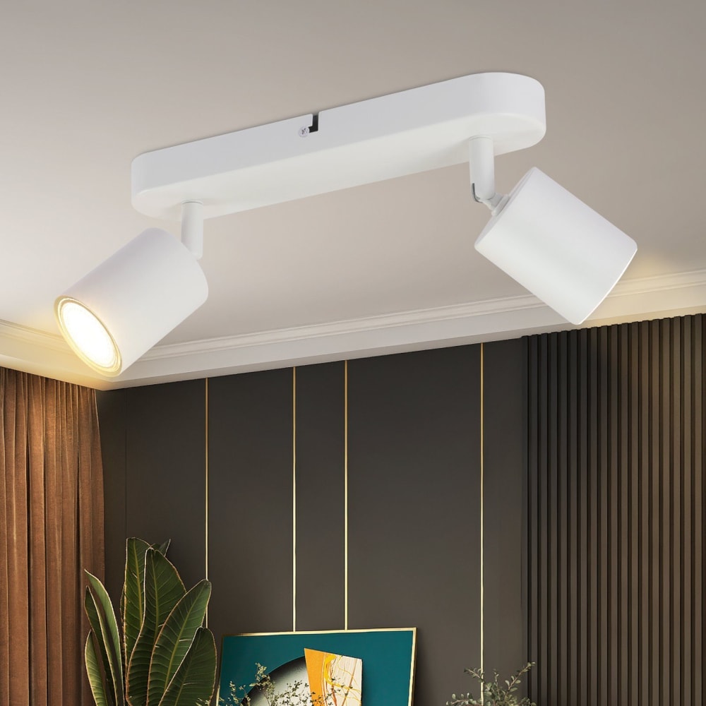 Horton - spot de plafond en métal, blanc, l 27 cm, 2 lumières — vue 3