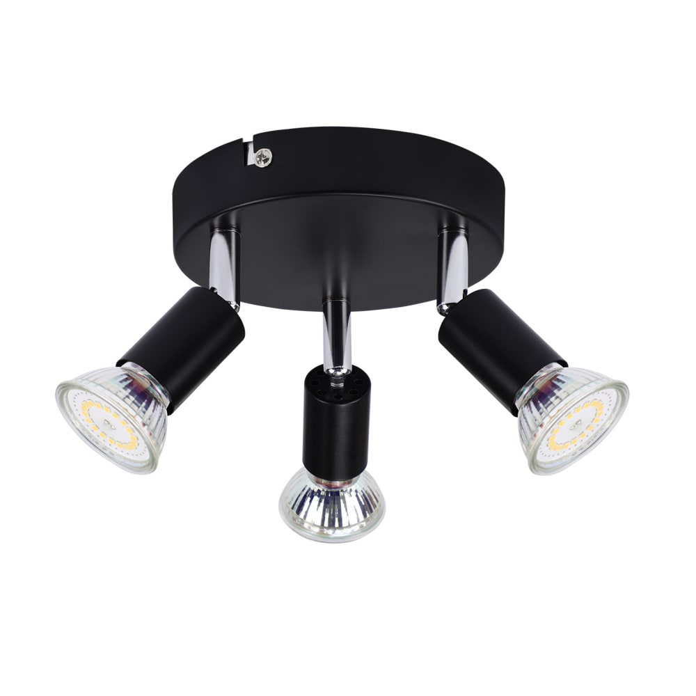 Zenobia - spot de plafond en métal, noir, l 14 cm, 3 lumières