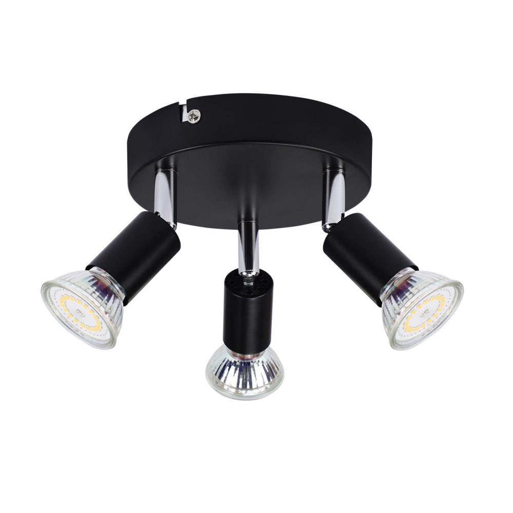 Zenobia - spot de plafond en métal, noir, l 14 cm, 3 lumières — vue 3