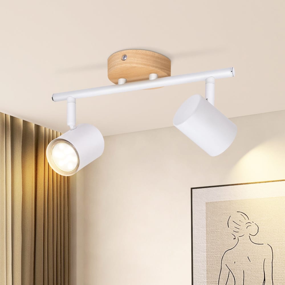 Yarlett - spot de plafond en métal, coloris blanc, l 29 cm, gu10 — vue 3