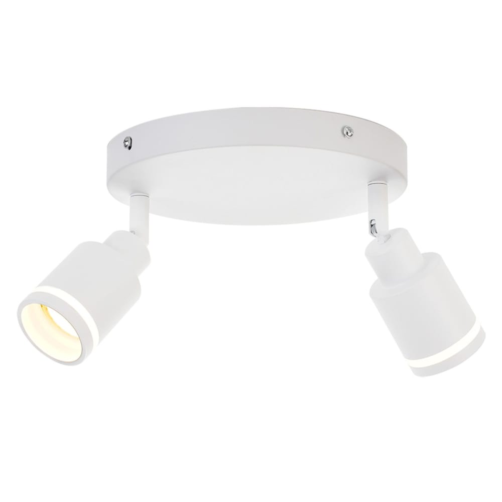 Nettlife Reutlinger - Deckenstrahler aus Metall, Weiß, L 20 cm, 2-flammig, GU10 style modern Weiß Metall