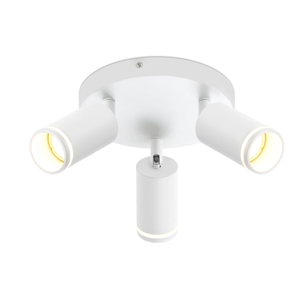 Nettlife Reinhard - Deckenstrahler aus Metall, Weiß, L 20 cm, 3-flammig, GU10 style modern Weiß Metall