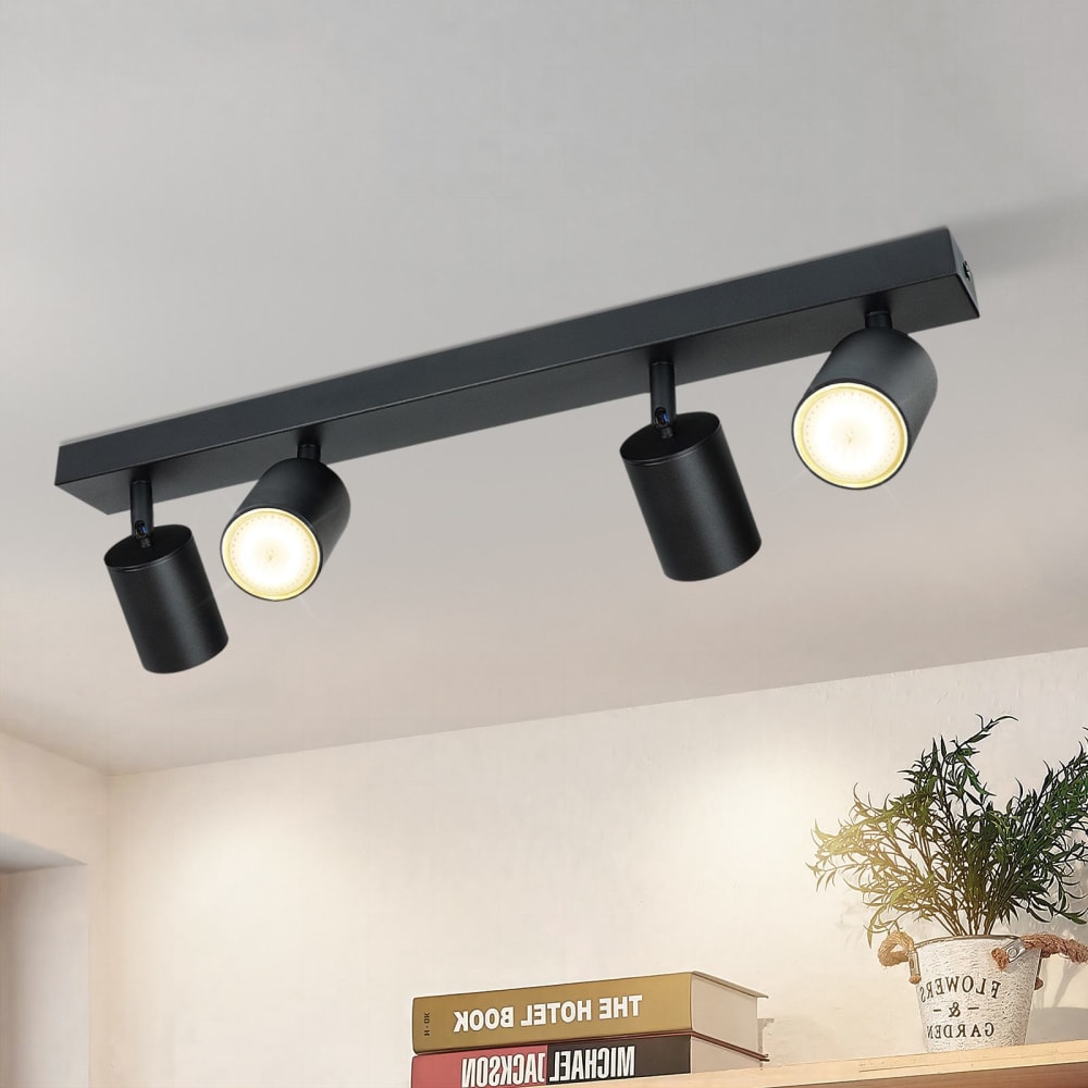 Hoch - spot de plafond en métal, noir, l 54 cm, 4 lumières — vue 3