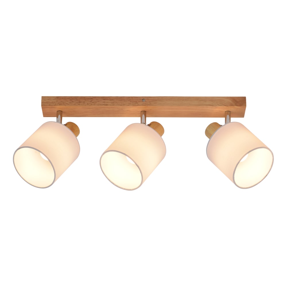 Ingle - spot de plafond en bois, marron, l 47 cm, 3 lumières